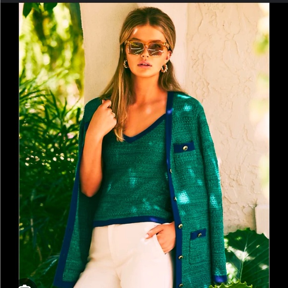 Lilly Pulitzer Tops - Lilly Pulitzer Green and Blue Sweater Set